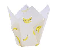 24 Cápsulas de Papel para Cupcakes de PME en forma de tulipán, Bananas