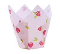 24 Cápsulas de Papel para Cupcakes de PME en forma de tulipán, Frambuesas