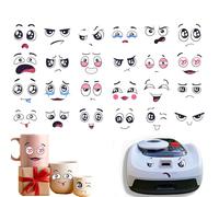 24 pares de pegatinas para la boca y los ojos para robot cortacésped, cubos de basura, aspiradoras, frigoríficos, ojos adhesivos de PVC, autoadhesivos, decoración para cubos de basura, pegatinas