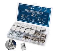 24 Pcs Soporte de Perfil Aluminio 20x20, Escuadras Metalicas Perfiles de Aluminios, Soporte de Esquina 90 Grados Conector de Tuerca en T Ranura de 8mm, Angulos Metalicos Extrusión de Aluminio 2020