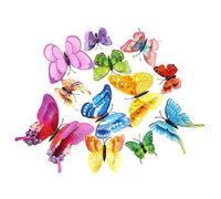 24 Piezas 3D Doble Capa Mariposas Decoración Pared Con Imanes Fiesta Cumpleaños Dormitorio Hogar Decoración Pared Pegatinas Mariposa Decoración Tartas (Color Múltiple)