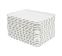 24 piezas de bandeja de plástico, bandeja para servir, antideslizante rectangular, bandejas de servir, bandejas de plástico de plástico, bandejas de plástico para comida rápida y café, antideslizante
