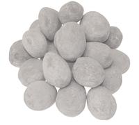 24 piezas de piedras de cerámica, quemador de bioetanol de gel gris, decoración de mesa