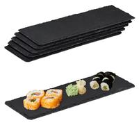 24 placas de pizarra, alargadas, para servir y etiquetar, de 30x10 cm, ideales para sushi, color antracita