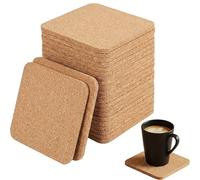 24 posavasos de corcho, 10 x 10 cm, posavasos cuadrados de corcho, protección contra manchas de agua y marcas de calor para muebles, ideales para el hogar, oficina y gastronomía, cuadrado 10 cm tamaño