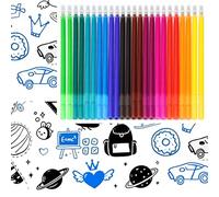 24 Recambios Borrables de Colores, Compatibles Bolígrafos Legami, Minas de Gel con Tinta Borrable, 12 Colores: Azul, Negro, Verde, Lila, Rojo, Magenta, Naranja, Celeste, Altura 13 cm