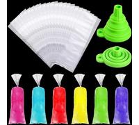 240 Bolsas de Paletas de Hielo Bolsa de Molde de Helado de Paleta Desechable Bola de Caramelo de Hielo de Plástico con Embudo de Silicona para Hacer Polo Yogur Polo Caramelo Paletas (3 x 12 Pulgadas)