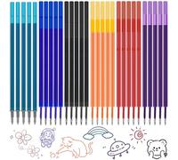 24x Recambios Boligrafos Borrables,Compatibles con Legami, Punta de 0,7mm,Altura 13cm,Bolígrafo roller borrable,Tinta termosensible,Recambio reemplazable (Multicolor-30)