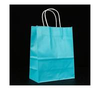 25 bolsas de papel colorido de mano, bolsas de regalo para fiestas de vacaciones, bolsas de compras de joyas, regalos de boda para Navidad, día de San Valentín (azul, 25 unidades de 21 x 11 x 27 cm)