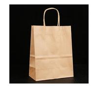25 bolsas de papel colorido de mano, bolsas de regalo para fiestas de vacaciones, bolsas de compras de joyas, regalos de boda para Navidad, día de San Valentín (marrón, 25 unidades_28 x 15 x 28 cm)