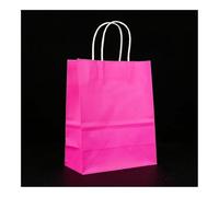 25 bolsas de papel colorido de mano, bolsas de regalo para fiestas de vacaciones, bolsas de compras de joyas, regalos de boda para Navidad, día de San Valentín (rosa, 25 unidades_28 x 15 x 28 cm)