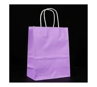 25 bolsas de papel colorido de mano, bolsas de regalo para fiestas de vacaciones, bolsas de compras de joyas, regalos de boda para Navidad, día de San Valentín (morado, 25 unidades_21 x 14 x 27 cm)