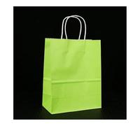 25 bolsas de papel colorido de mano, bolsas de regalo para fiestas de vacaciones, bolsas de compras de joyas, regalos de Navidad, día de San Valentín, boda (verde claro, 25 unidades_21 x 14 x 27 cm)