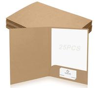 25 Carpetas Carton A4 con Solapa & Bolsillos, Carpeta Archivos Papel Kraft, Subcarpetas Simples Para Oficina Escuela, Camisa Documentos Para Reuniones, Presentacion, Presentaciones, Contratos Informes