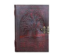 25 cm Papel blanco del árbol de la vida Grimoire Diario de cuero Magic Shadows Cuaderno de bocetos Artistas en blanco
