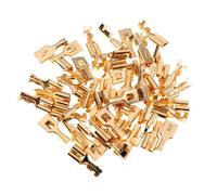 25 conectores de pala hembra de latón de 9,5 mm, terminales de crimpado aislados para cable eléctrico, juego de terminales eléctricos automotrices con bloqueo de cable