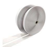 25 Metros/Belcro con Adhesivo - Doble Cara - Cinta de Cierre para Unir Cortinas, Alfombras, Telas, Mosquiteras, Cuadros, Adhesivo Fuerte, Hook and Loop, (Gancho y Felpa- 50mm- Blanco)
