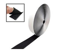 25 Metros/Belcro con Adhesivo - Doble Cara - Cinta de Cierre para Unir Cortinas, Alfombras, Telas, Mosquiteras, Cuadros, Adhesivo Fuerte, Hook and Loop, (Gancho y Felpa- 25mm- Negro)