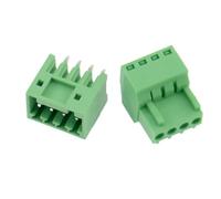 25 pares de conectores de bloque de terminales de tornillo de aguja, 15 EDG, 2,54 mm, 2/3/4/5/6/7/8/9/10/12 pines, paso + conector de aguja recto/curvo(Straight,10P)