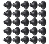 25 Piezas Pomos de Metal para Armario Negro, Acero Inoxidable | Acabado Superficial, Cuerpo Sólido Pieza, para Renovación del Hogar y Muebles