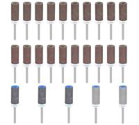 25 Piezas Tambores de Lijado para Dremel Herramienta Rotativa, Manguitos de Tambor Abrasivo, Grano 180/240/600/1000/1500/2000 Manguito de Lijado, Bandas de Lija con Mandriles Eje de 3 mm