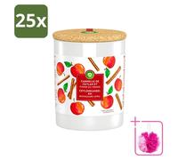 25 velas aromáticas Air Wick, aroma Canela y Jardín de Frutas, manzana, 185g cada una. Paquete ahorro, 25 unidades