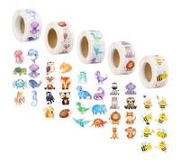 2500 Pegatinas Animales para Niños - 5 Rollos con Temas de Abejas, Dinosaurios, Bosque, Safari y Marino, Pegatinas Infantiles, Stickers Infantiles para Decoración y Aprendizaje