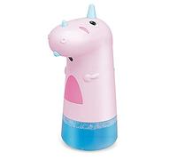 250ml lindo unicornio automático dispensador de jabón espuma dibujos animados manos sin contacto desinfectante botella ABS baño niño (rosa)