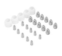 25Pcs P80 Plasma punta boquilla electrodo, Walfront Plasma Copa Consumibles Accesorio, Cortador de Electrodo de Corte/Consejos Antorcha de Corte de Cobre de Cerámica