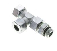 25S y M33x2 Acero Zincado Accesorio de corte en T en ángulo recto con rosca macho 400 bar Ajustable ISO 8434-1