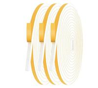 27M Cinta Selladora Espuma, Blanco 6x3mm Burletes Puertas Tira de Sellado para Puertas y Ventanas del Hogar,Espuma Burlete Adhesivo de Alta Densidad para Aislante (Blanco, 9Mx3 Rollos)