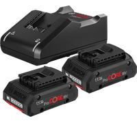 Bosch Professional - Set inicial de baterías 18V - 2× ProCORE18V 4.0Ah + cargador rápido GAL 18V-40