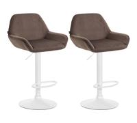 2er Set Barhocker Braga Samt wei