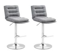 2er Set Barhocker Damar Stoff chrom
