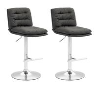 2er Set Barhocker Damar Stoff chrom