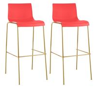 2er Set Barhocker Hoover Kunststoff 4-Fu Gold