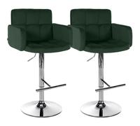 2er Set Barhocker Los Angeles Samt chrom