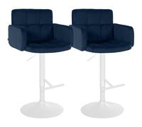 2er Set Barhocker Los Angeles Samt wei