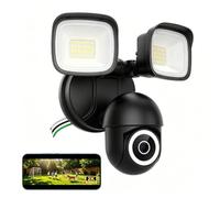 2K Floodlicht Cámara 360° de vista, 3500LM Hardwired Security Outdoor Camera con Detección de IA y Seguimiento, Color Visión Nocturna, Grabación 24/7, 5G/2.4G WiFi, Sirene, IP65, Trabajar con Alex