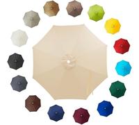 2m 2.3m 2.7m 3.0m 4.0m Tela para Sombrilla de Patio, 8 Costillas Cubierta de Repuesto Impermeable, Toldo Parasol Exterior con Protección UV para Mesa de Jardín Césped Terraza(Beige,4.0m/13.1ft)