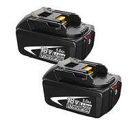 【2Packs】 18V 5,0Ah Batería BL1850B para Batería 18V BL1860B BL1860 BL1850B BL1850 BL1840B BL1830B BL1845 196399-0 196673-6 LXT-400 con Indicador LED (Negro)