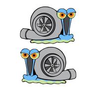 2pcs 15x10cm Cartoon Caracol Turbo Auto SUV Camión Divertido JDM Ventana Parachoques Vinilo Pegatinas Impermeable Accesorios Exteriores |TM151