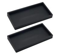 2pcs Bandeja Rectangular Resina Pequeña, Organizador Antideslizante Bañera Cuarto Baño, Bandeja Decorativa, Plato para Velas, Jabón, Tejido, Joyas, Toalla,Anillo,Joyería,Tocador,Hogar,Salón,Dormitorio
