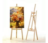 2PCS Caballete Madera，Caballete De Madera Natural De 150 Cm,Soporte Profesional Para Lienzo, Adecuado Para Niños y Adultos,Apto Para Pintura Acrílica,Óleo,Etc.,Herramienta De Arte Portátil