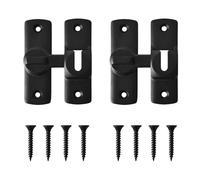2Pcs Cerradura Puerta Corrediza Granero,Corredera Bloqueo Puerta2 *7.3 cm x 2.4 cm,Protege Privacidad Pestillo Pestillo Puerta CorrederaCon 8 tornillos,Apto Jardines, Oficinas, Hoteles (Negro)