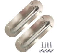 2Pcs Empujar hacia la Puerta de la Placa de Manejar 8inch de Acero Inoxidable Pesado Puerta de Granero de Extracción para la vertiente Comercial de Fuego de la Puerta con los Tornillos de Montaje (Óva