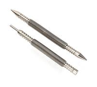 2Pcs Juego clavos resorte doble cabezal punzón pasador bisagra para maderas | Kit de juego clavos con resorte acero para rodamientos, herramienta perforación con resorte para carpintería, trabajo metales