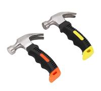 2Pcs Martillo de Garra Mini Sacaclavos Cara Redonda Alta Resistencia Mango de TPR Martillo Portátil para Trabajar
