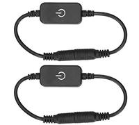 2pcs Mini LED Strip Touch Dimmer 1ft Cord de un solo color Regulador de encendido y apagado Controlador DC 12V-24V