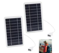 2pcs Panel Solar Portátil con Conector USB 2W, 12V，Cargador Solar para Viajes, Teléfono Móvil, Power Bank，Resistente al Agua, Duradero y Práctico